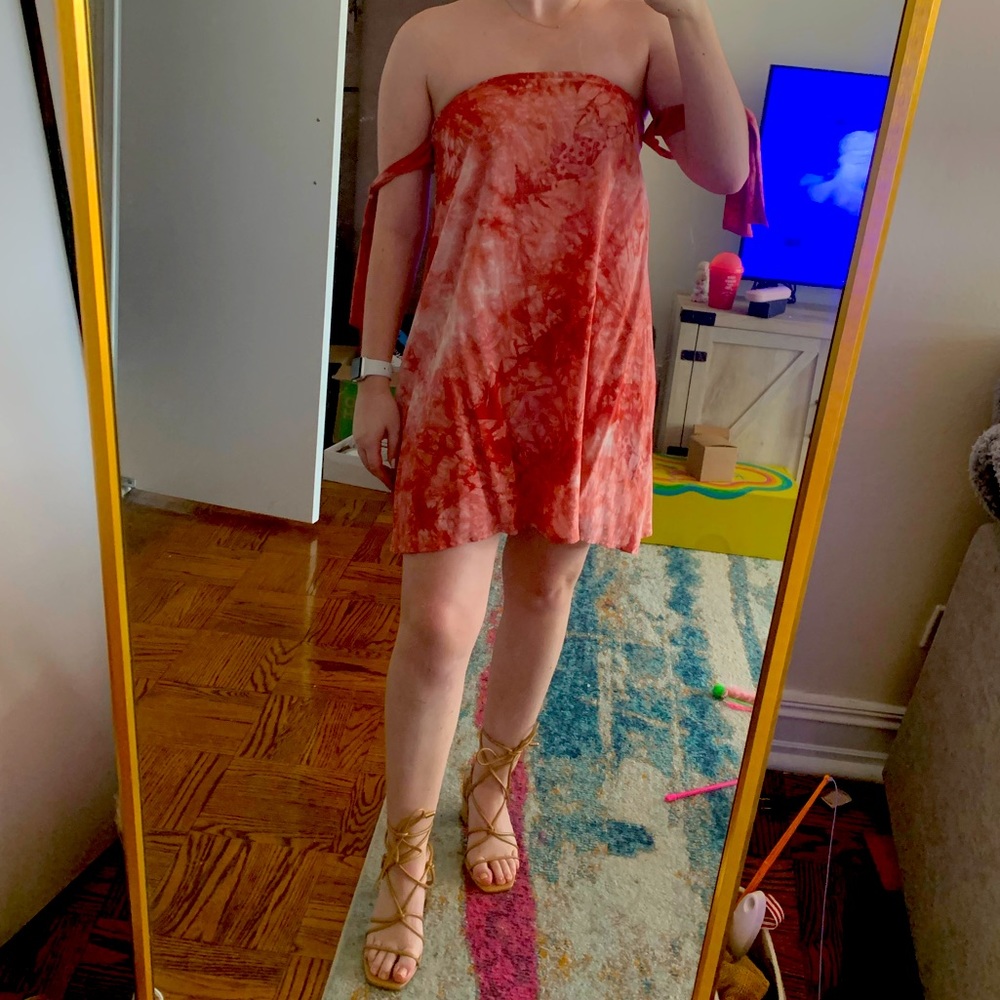 Tie dye strapless sun dress